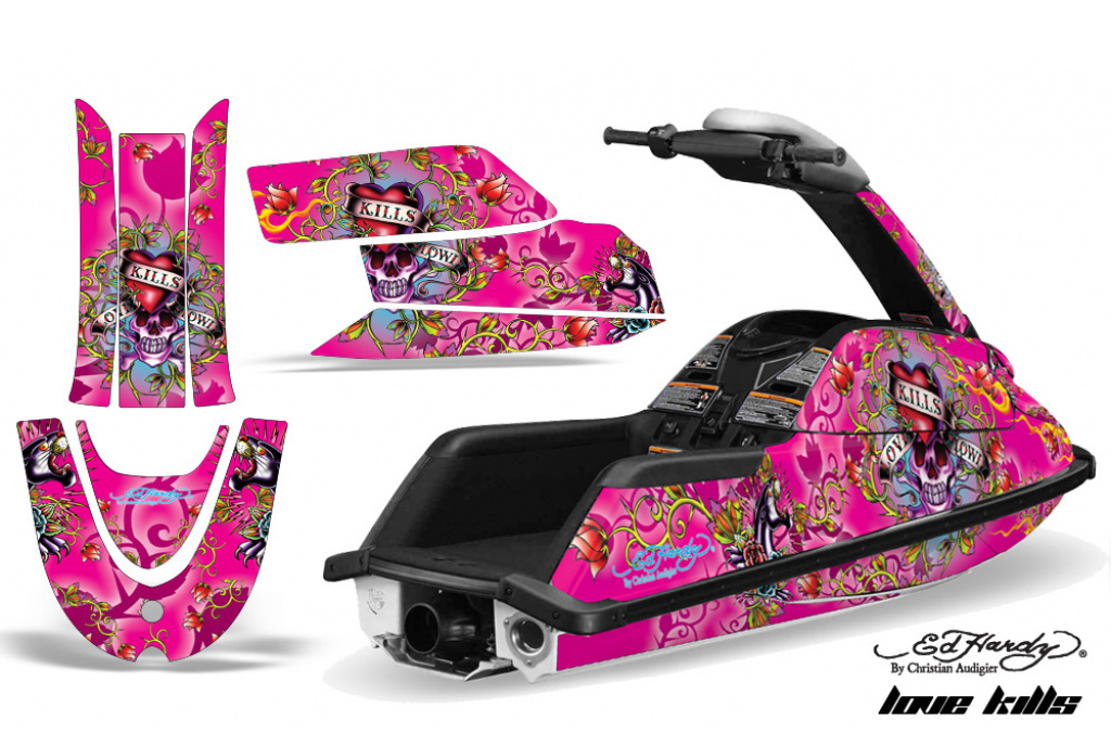 Ed-Hardy - LoveKills Pink für Yamaha Superjet Freestyle (Runde Nase)