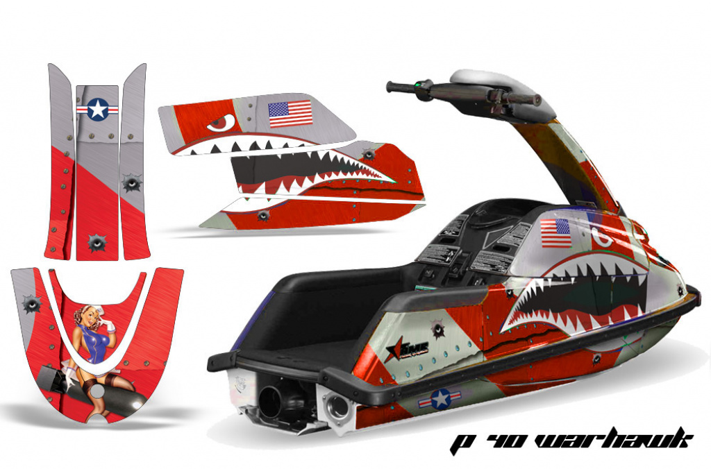P40-Warhawk Rot für Yamaha Superjet Freestyle (Runde Nase)