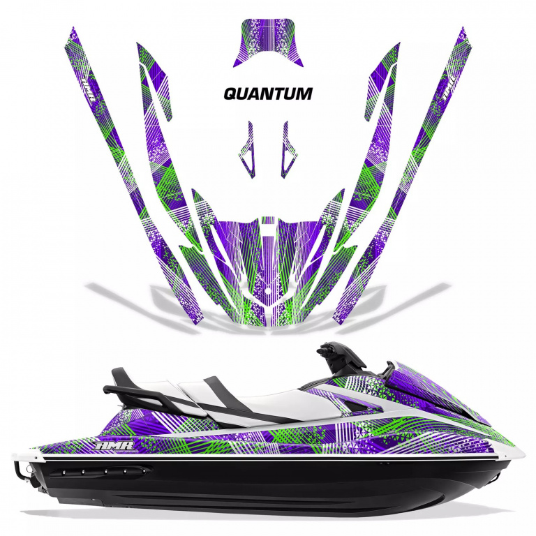 Quantum Hintergrund = Lila, Designfarbe = Grün für Yamaha VX Cruiser/VX Deluxe 2015-2020
