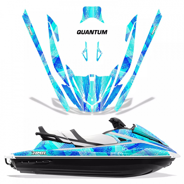 Quantum Hintergrund = Teal Blau, Designfarbe = Blau für Yamaha VX Cruiser/VX Deluxe 2015-2020