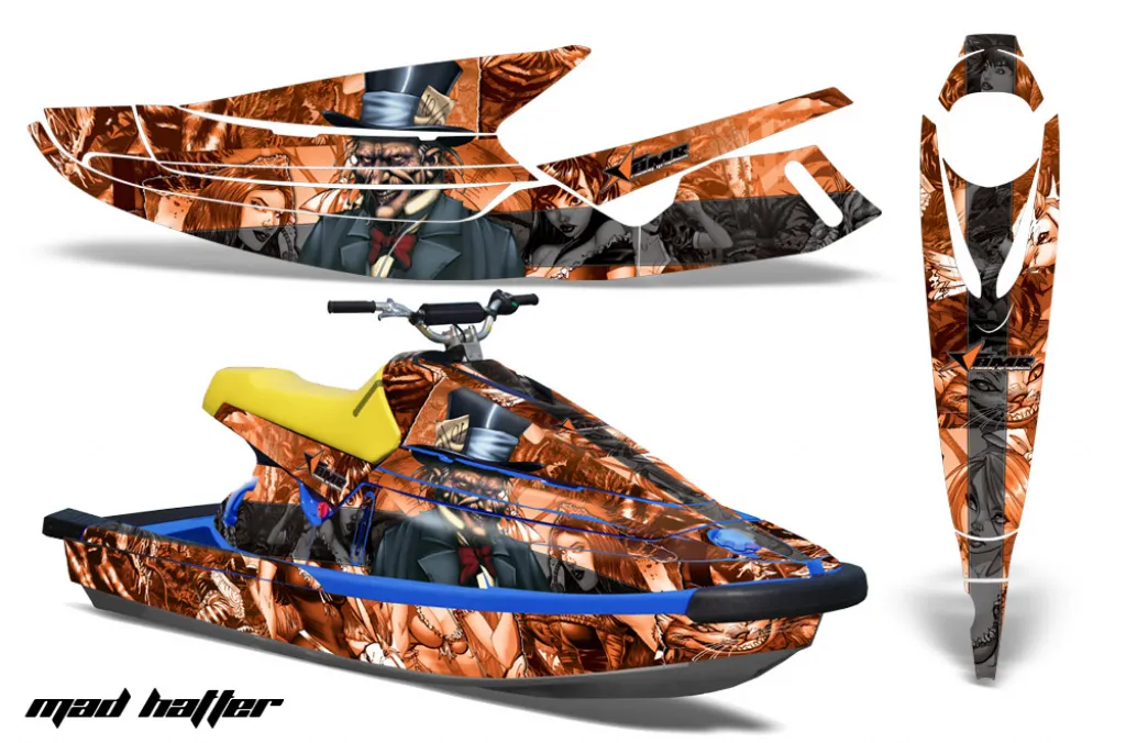 Mad Hatter Background = Orange, Design color = Black for Yamaha Wave Blaster 1993-1996