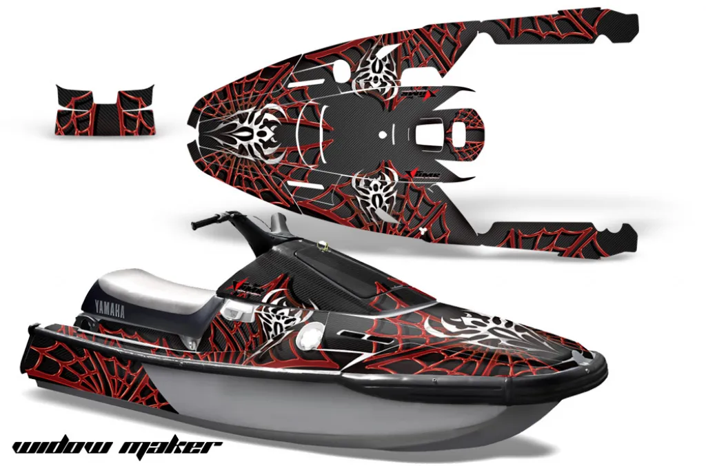 Widow Maker Background = Black, Design color = Red for Yamaha Wave Runner 3 1991-1996