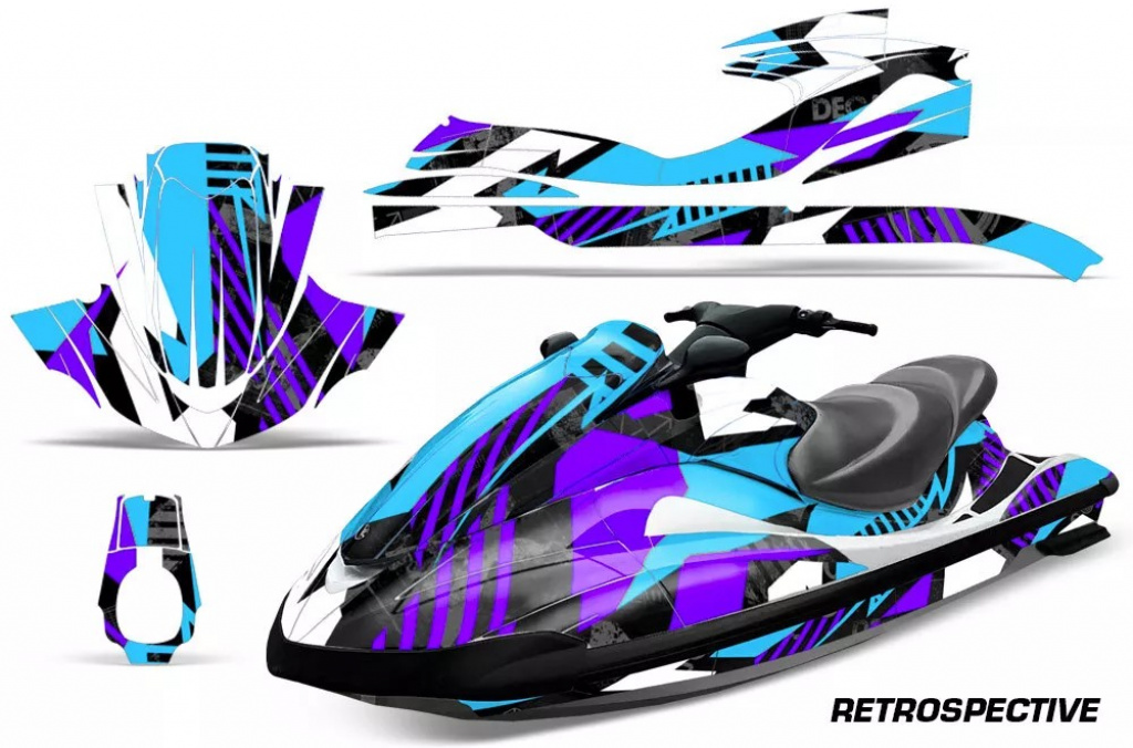 Retrospective Background = Purple, Design color = Teal Blue for Yamaha Wave Runner 2002-2005