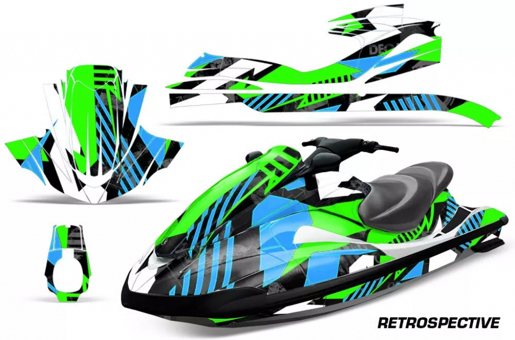 Retrospective Background = Teal Blue, Design color = Green for Yamaha Wave Runner 2002-2005