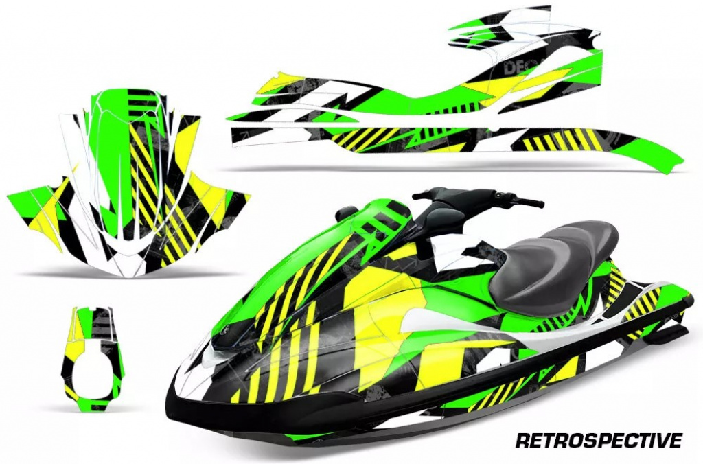 Retrospective Background = Yellow, Design color = Green for Yamaha Wave Runner 2002-2005