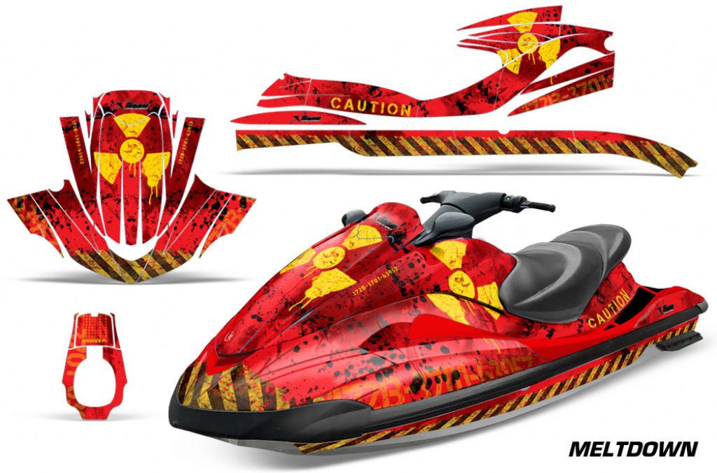 Meltdown Background = Red, Design color = Yellow for Yamaha Wave Runner 2002-2005