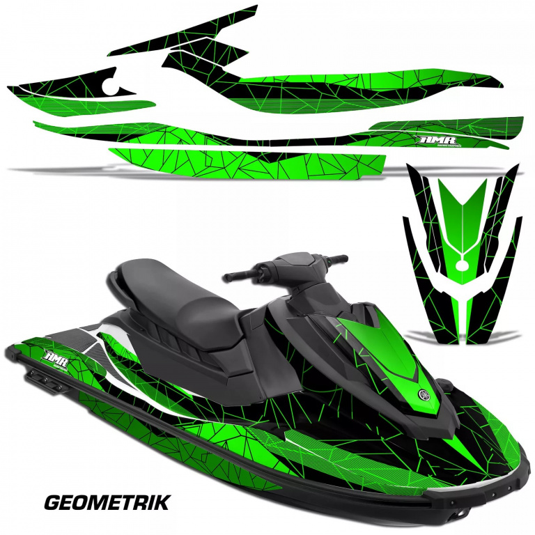 Geometrik Background = Black, Design color = Green for Yamaha Wave Runner EX Deluxe 17-20