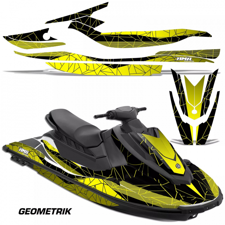Geometrik Background = Black, Design color = Yellow for Yamaha Wave Runner EX Deluxe 17-20