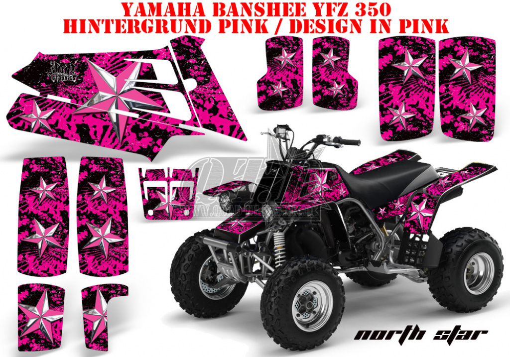 Northstar Hintergrund = Pink, Designfarbe = Pink für Yamaha Banshee YFZ 350