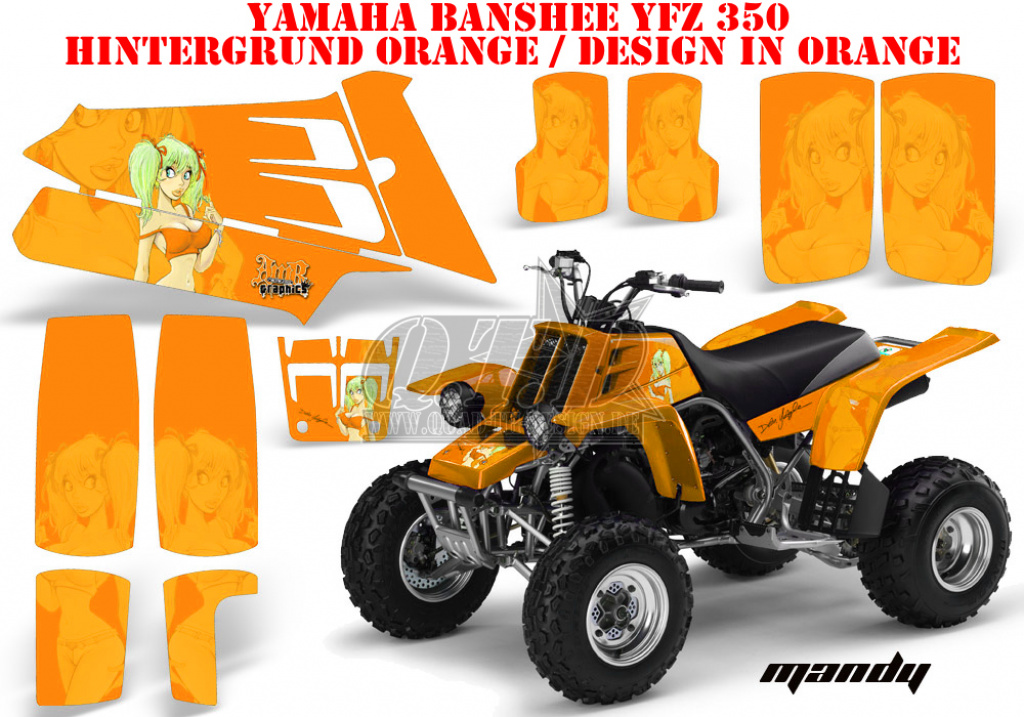 Mandy Hintergrund = Orange, Designfarbe = Orange für Yamaha Banshee YFZ 350