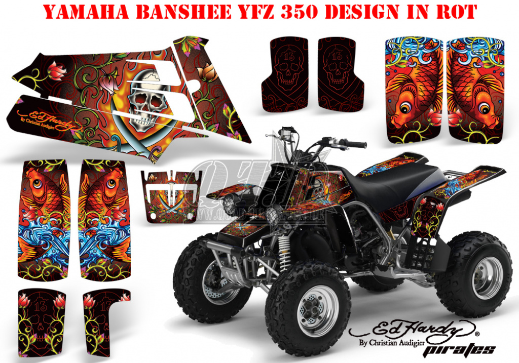 Ed-Hardy - Pirates Rot für Yamaha Banshee YFZ 350