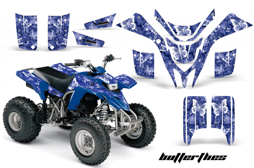 Butterfly Background = Blue, Design color = White for Yamaha Blaster YFS 200