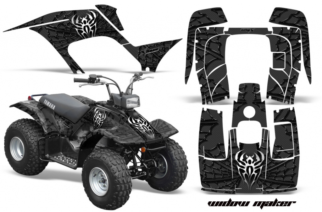 Widow Maker Hintergrund = Schwarz, Designfarbe = Schwarz für Yamaha Breeze 125 1989-2007