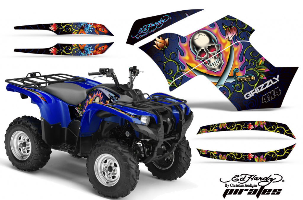 Ed-Hardy - Pirates Blau für Yamaha Grizzly 700/550 2007-2014