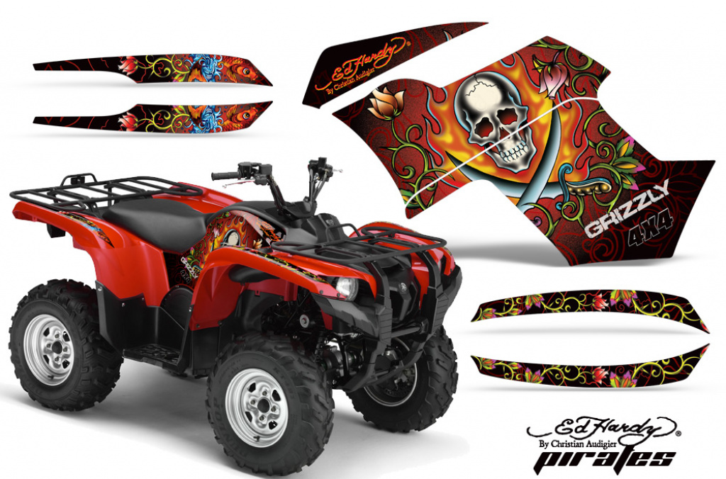 Ed-Hardy - Pirates Rot für Yamaha Grizzly 700/550 2007-2014