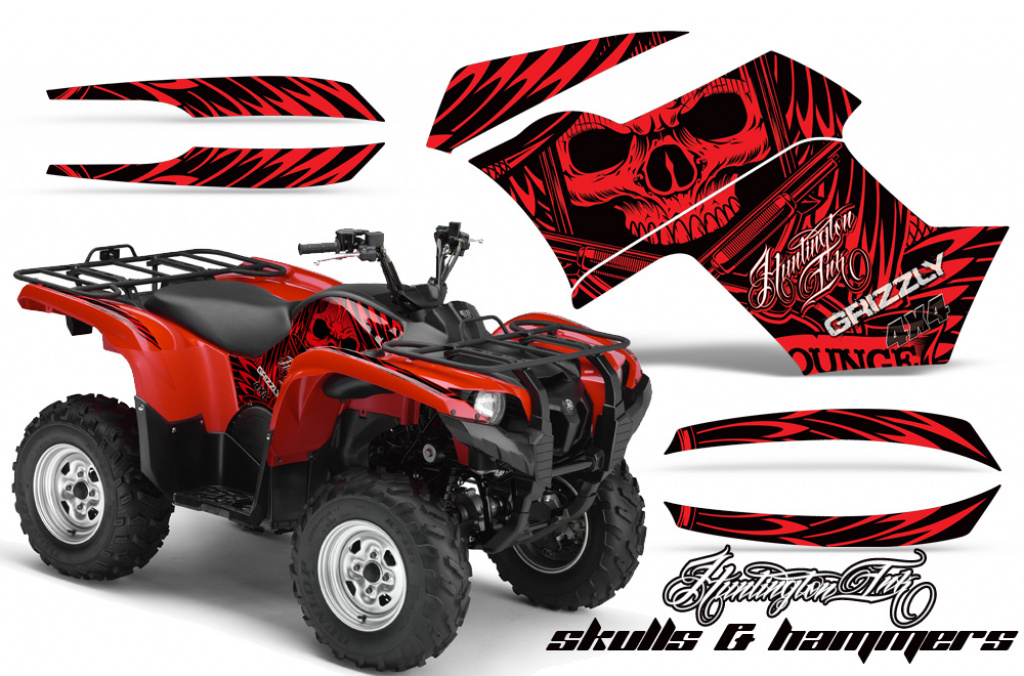 Skulls N Hammers Rot für Yamaha Grizzly 700/550 2007-2014