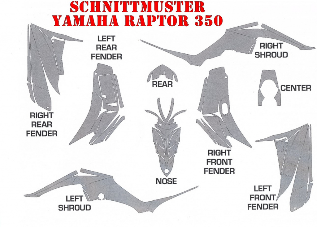 Schnittmuster für Yamaha Raptor YFM 350