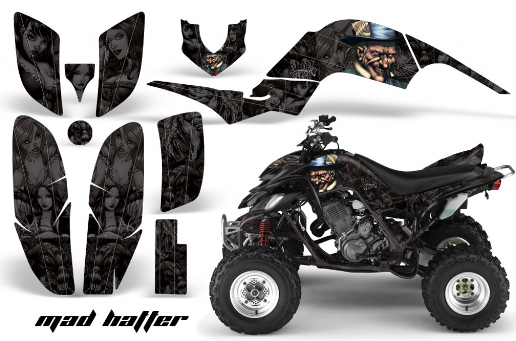 Mad-Hatter Background = Black, Design color = Black for Yamaha Raptor YFM 660