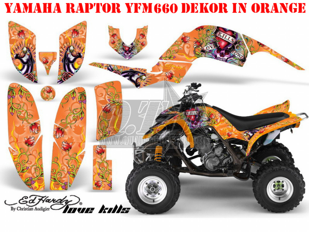 Ed-Hardy - LoveKills Orange for Yamaha Raptor YFM 660