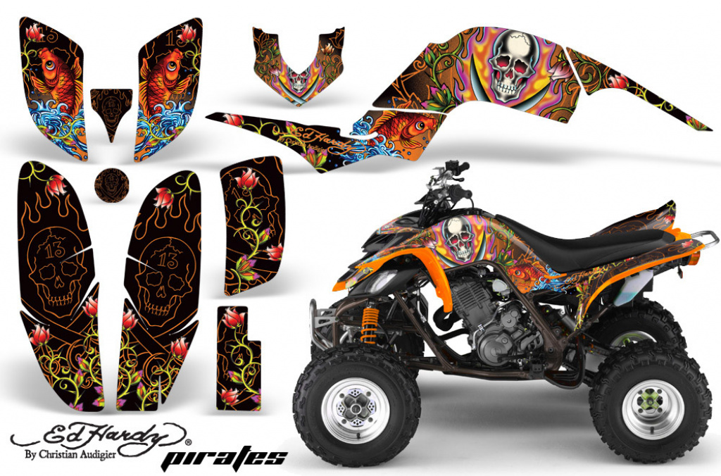 Ed-Hardy - Pirates Orange for Yamaha Raptor YFM 660