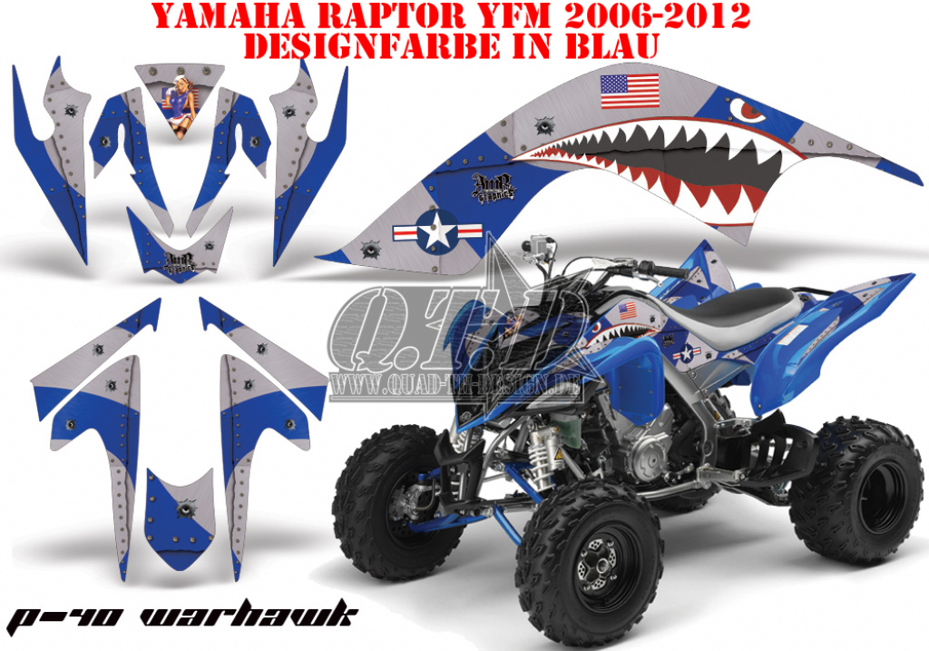P40-Warhawk Blau für Yamaha Raptor YFM 700 2006-2012