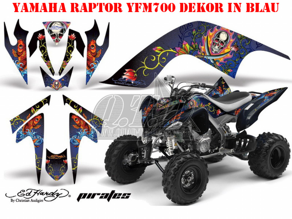 Ed-Hardy - Pirates Blau für Yamaha Raptor YFM 700 2006-2012