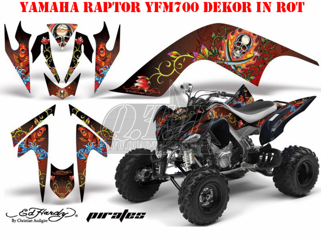 Ed-Hardy - Pirates Rot für Yamaha Raptor YFM 700 2006-2012