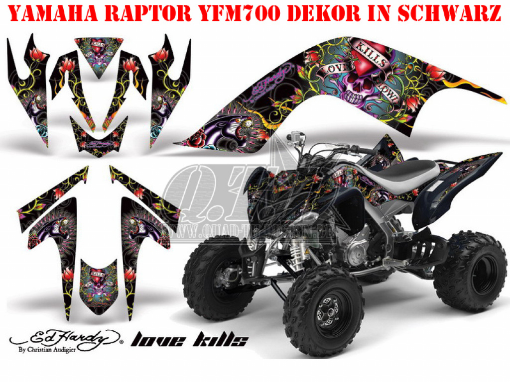 Ed-Hardy - LoveKills Schwarz für Yamaha Raptor YFM 700 2006-2012
