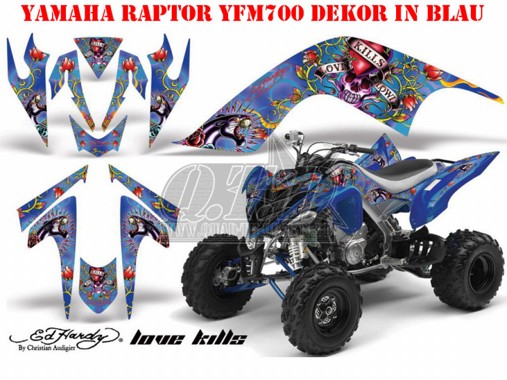 Ed-Hardy - LoveKills Blau für Yamaha Raptor YFM 700 2006-2012