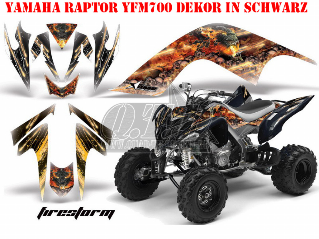 Firestorm Schwarz für Yamaha Raptor YFM 700 2006-2012