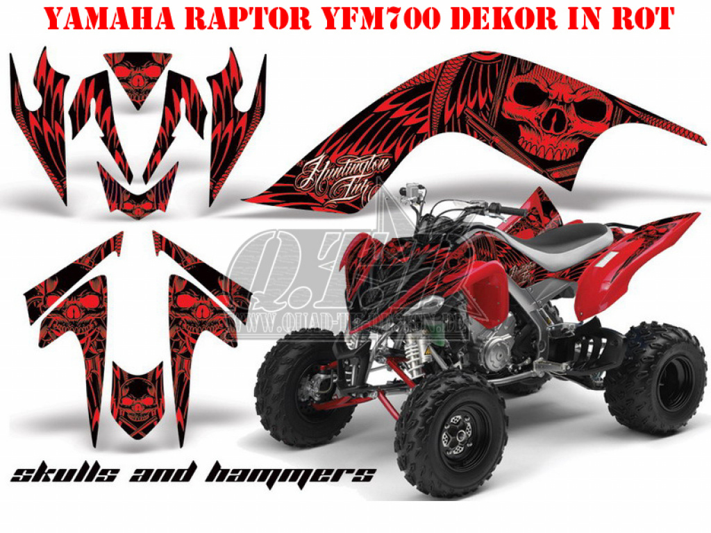 Skulls N Hammers Rot für Yamaha Raptor YFM 700 2006-2012