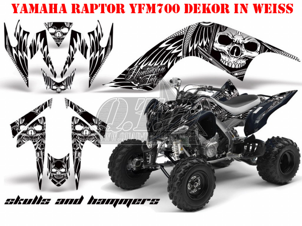 Skulls N Hammers Weiß für Yamaha Raptor YFM 700 2006-2012