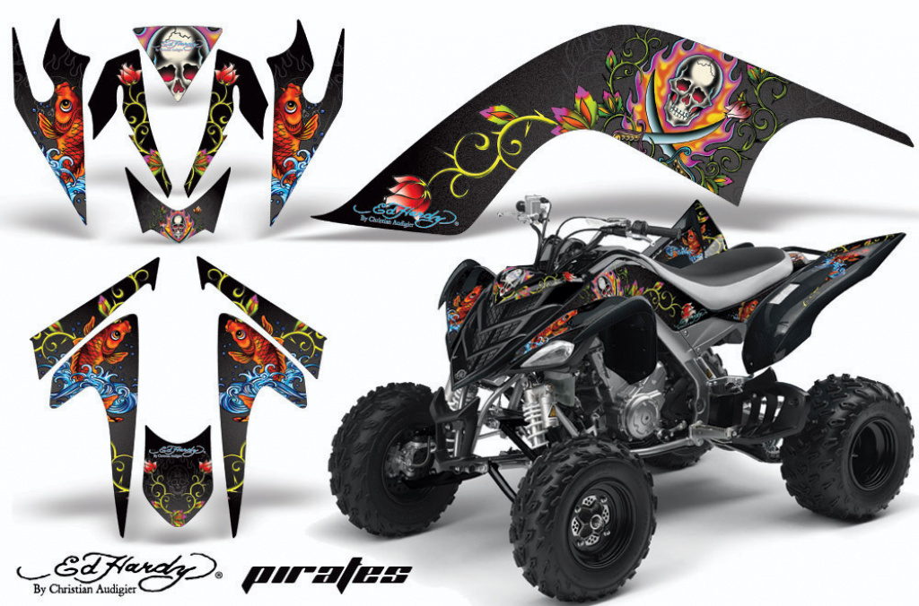 Ed-Hardy - Pirates Schwarz für Yamaha Raptor YFM 700 2006-2012