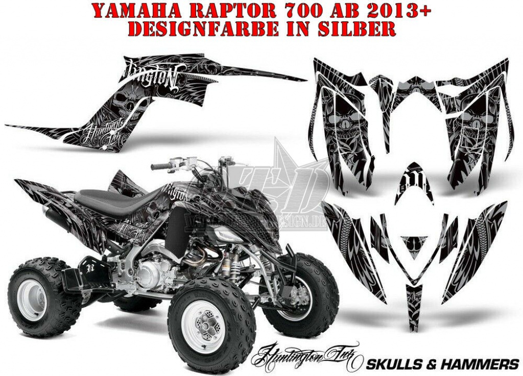 Skulls and Hammers Silber für Yamaha Raptor YFM 700R 2013+