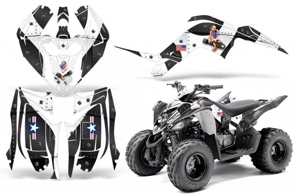 T-Bomber Schwarz für Yamaha Raptor 90 2009-2015
