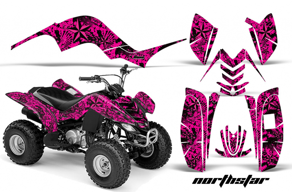 Northstar Hintergrund = Pink, Designfarbe = Pink für Yamaha Raptor 80