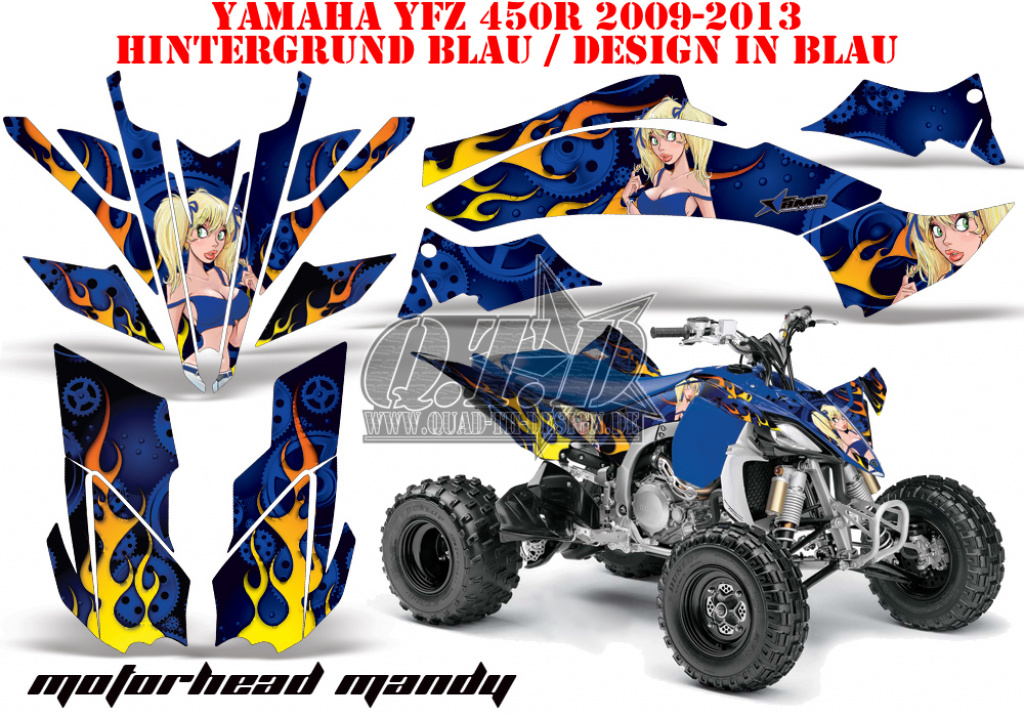 Motorhead-Mandy Blau für Yamaha YFZ 450R/SE 2009-2013