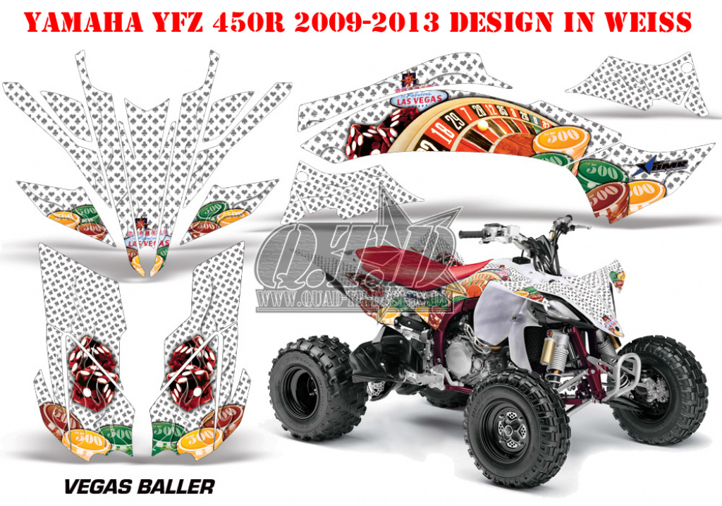 Vegas Baller Weiß für Yamaha YFZ 450R/SE 2009-2013