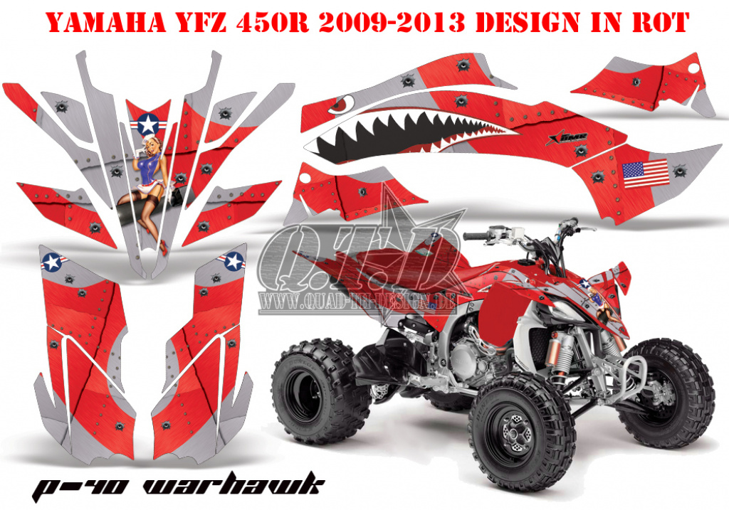 P40-Warhawk Rot für Yamaha YFZ 450R/SE 2009-2013