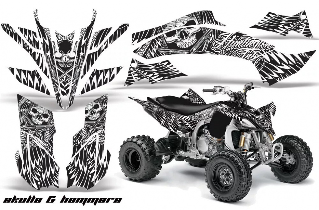 Skulls and Hammers Weiß für Yamaha YFZ 450R/SE 2009-2013