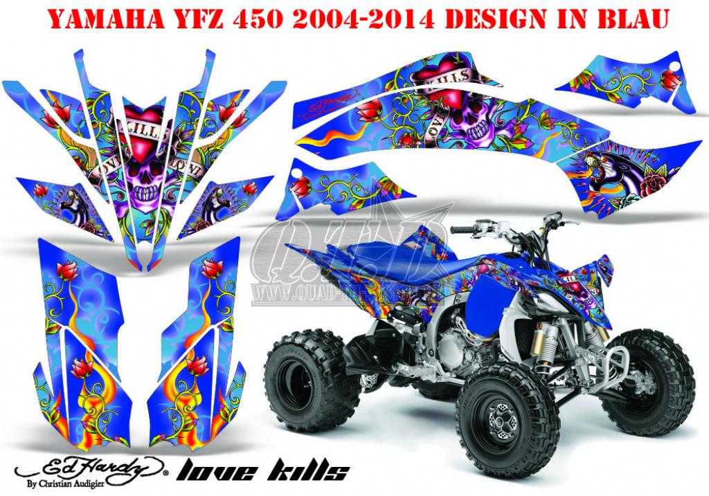 Ed-Hardy - LoveKills Blau für Yamaha YFZ 450R/SE 2009-2013