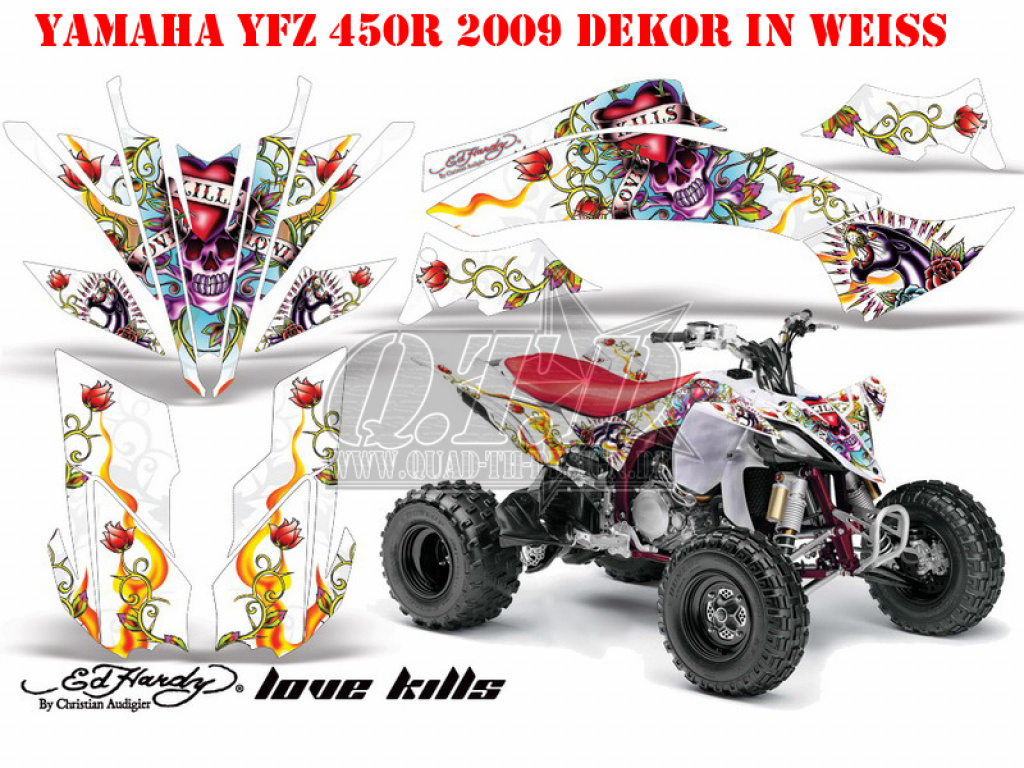 Ed-Hardy - LoveKills Weiß für Yamaha YFZ 450R/SE 2009-2013