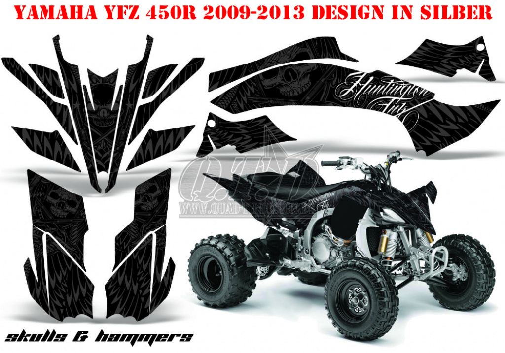 Skulls N Hammers Silber für Yamaha YFZ 450R/SE 2009-2013