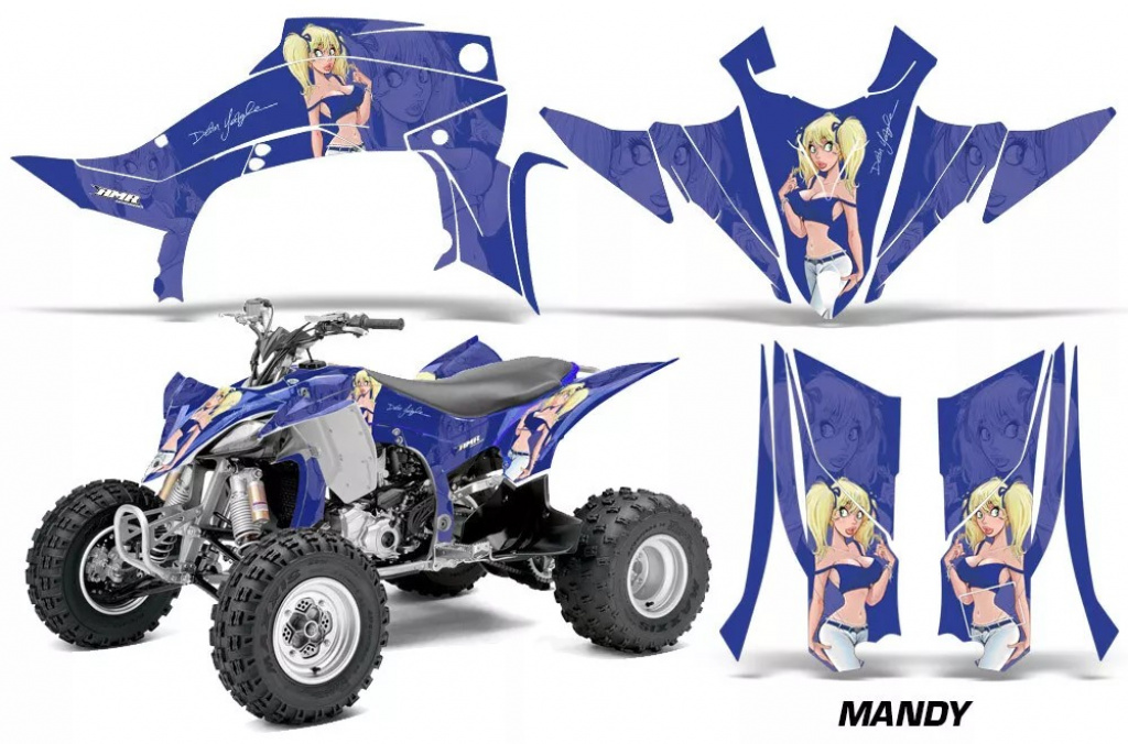 Mandy Hintergrund = Blau, Designfarbe = Blau für Yamaha YFZ 450R/SE 2014+