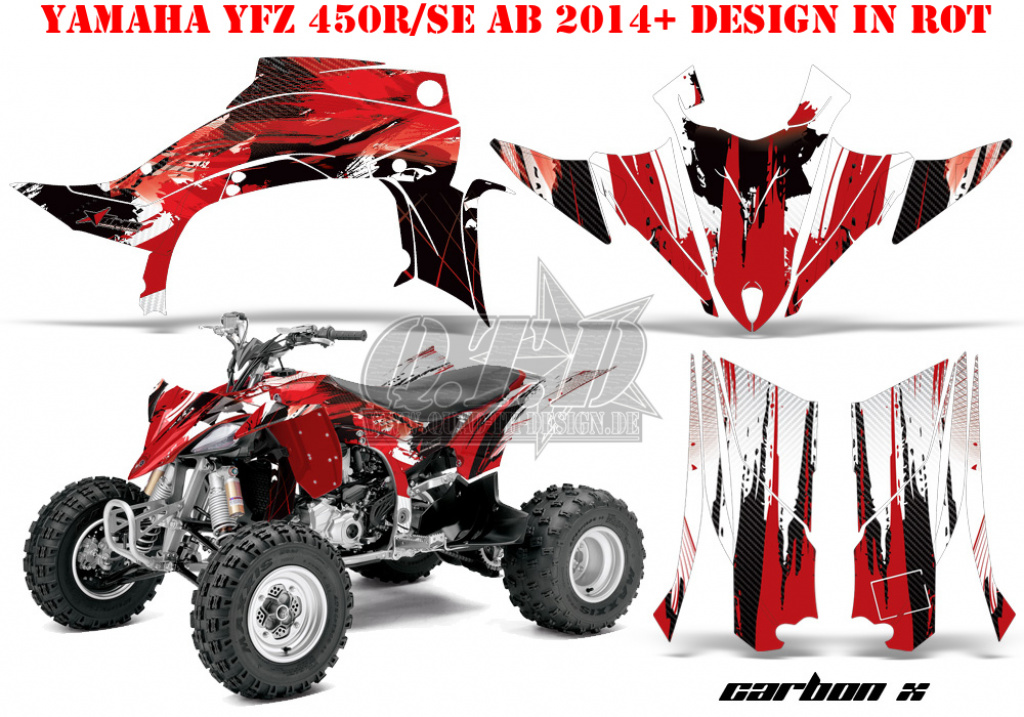 Carbon-X Rot für Yamaha YFZ 450R/SE 2014+