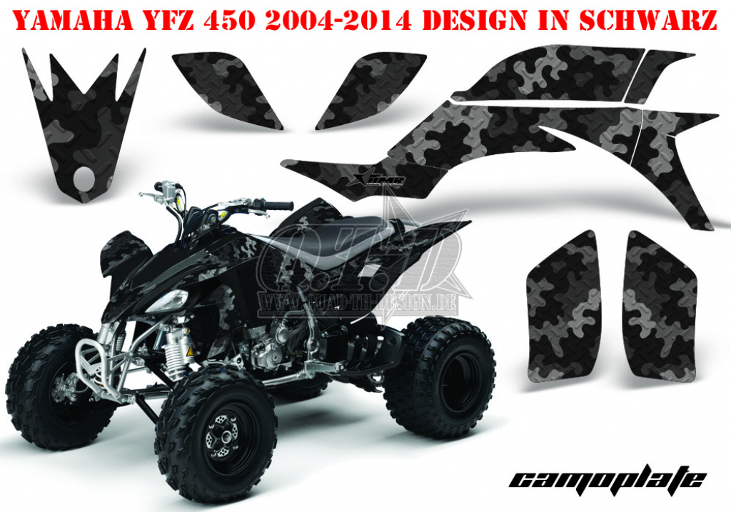 Camoplate Schwarz für Yamaha YFZ 450 2004-2008 & 2012-2014