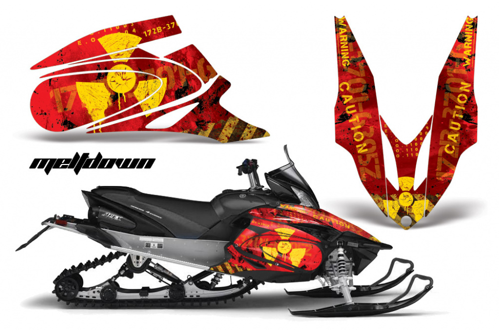 Meltdown Hintergrund = Rot, Designfarbe = Gelb für Yamaha Apex 2006-2020