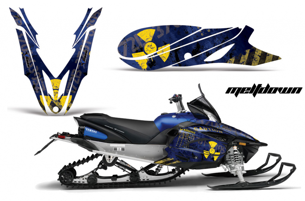 Meltdown Background = Blue, Design color = Yellow for Yamaha Apex 2011-2018