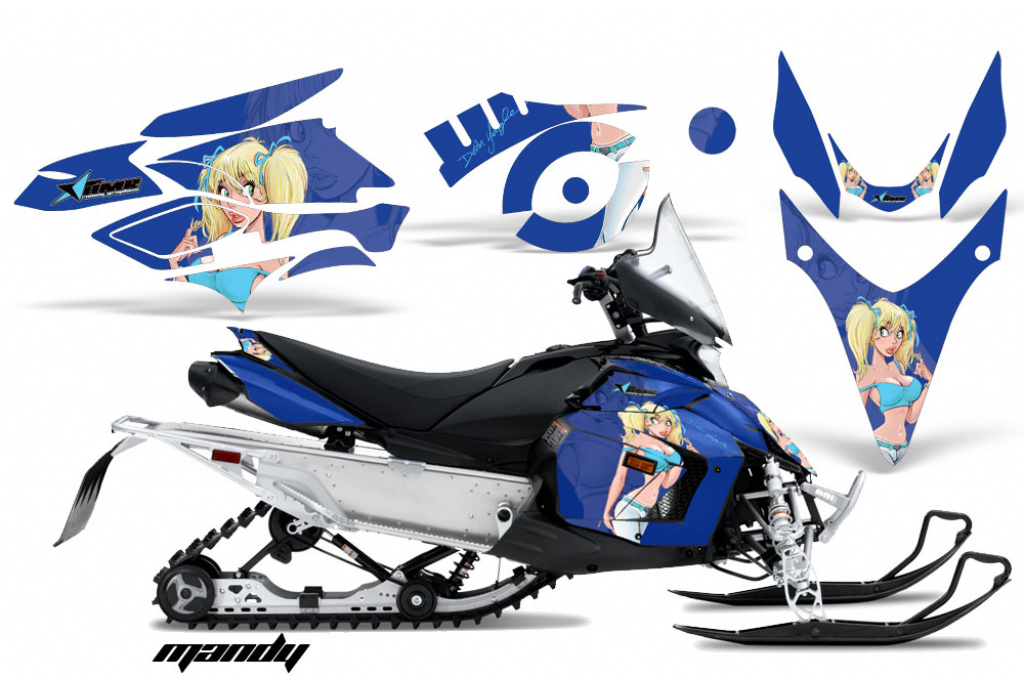 Mandy Background = Blue, Design color = Aqua Blue for Yamaha Phazer RTX,GT 2007-2016