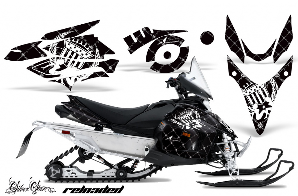 SilverStar - Reloaded Background = Black, Design color = White for Yamaha Phazer RTX,GT 2007-2016